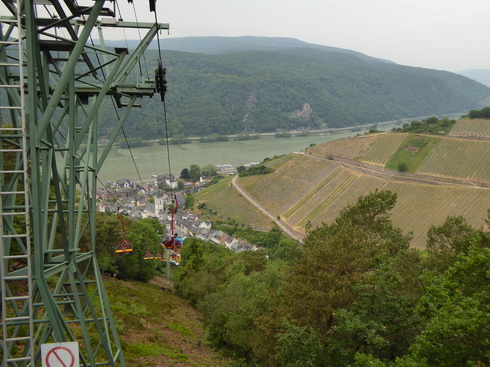 Weinberge Nierderwalddenkmal Seilbahn offene Gondel nach Assmannshausen 