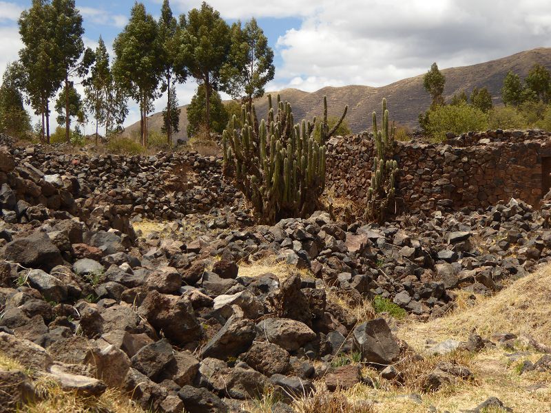 Peru Puno Lago Titicaca Titicacasee  Ruinen des Wiraqocha-Tempels in Raqui  Ruinen von Raqui mauer 12 m hoch