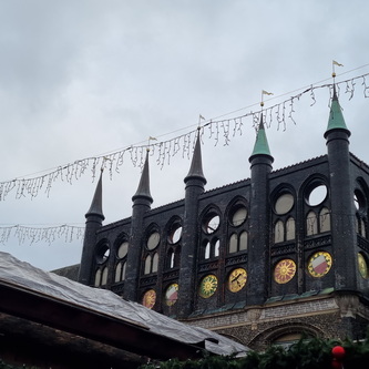 Lübeck Weihnachtsmarkt  Traveufer Old City Altstadt Hüxstrasse 