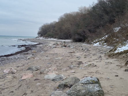 Wanderung Niendorf TraveMünde am vereisten Strand entlang